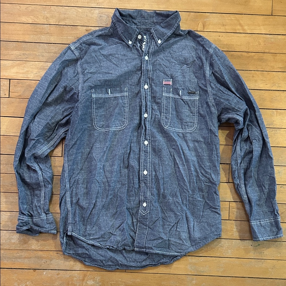 EUC Seven7 Blue Casual Button Down Shirt